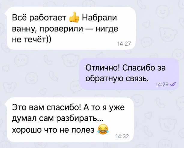 Скриншот переписки с клиентом: отзыв 5